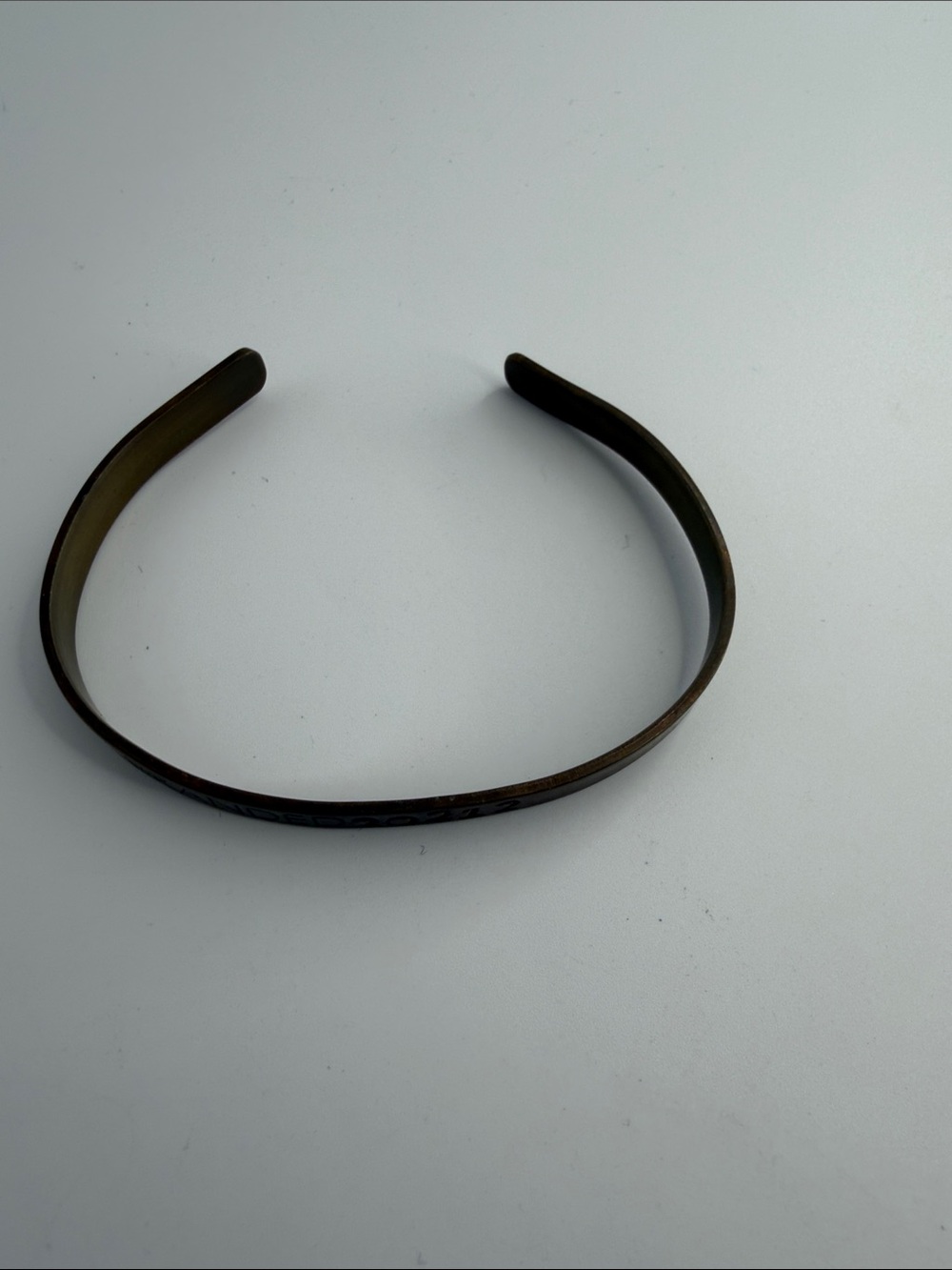 Branded 20212 Bronze Tone Engraved Open Cuff Bracelet 6.5”